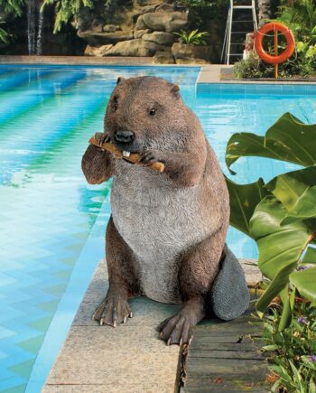 Dam Building Beaver Garden Statue QM2677800