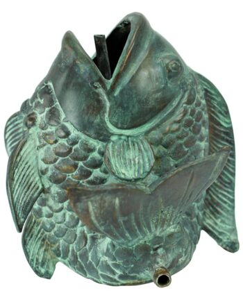 Dancing Asian Fish Bronze Spitting Garden Statue: Small SU1864