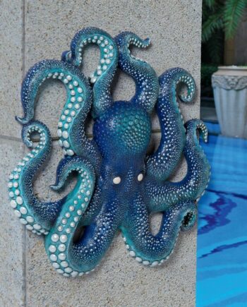 Deadly Blue Octopus of the Coral Reef Wall Sculpture AL96425