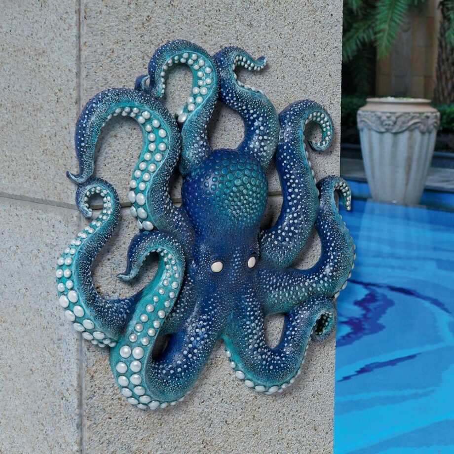 Deadly Blue Octopus of the Coral Reef Wall Sculpture AL96425