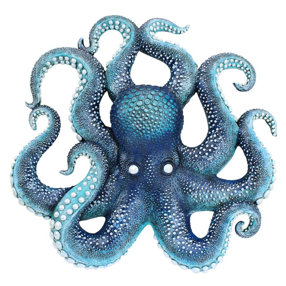 Deadly Blue Octopus of the Coral Reef Wall Sculpture