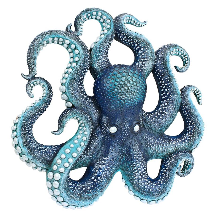 Deadly Blue Octopus of the Coral Reef Wall Sculpture