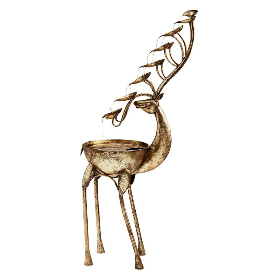 Deer Antler Falls Cascading Metal Sculptural Fountain