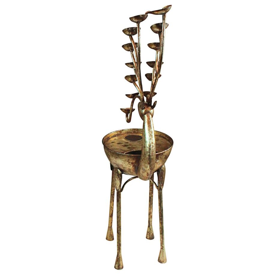 Deer Antler Falls Cascading Metal Sculptural Fountain