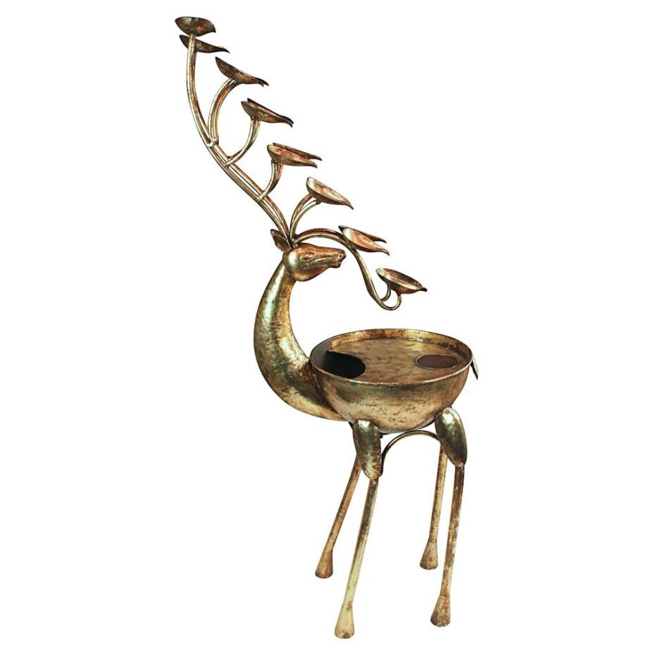 Deer Antler Falls Cascading Metal Sculptural Fountain