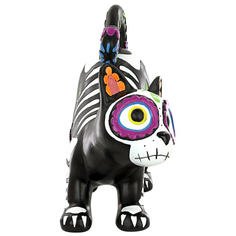 Dia de los Muertos El Gatto Sugar Skull Cat Statue