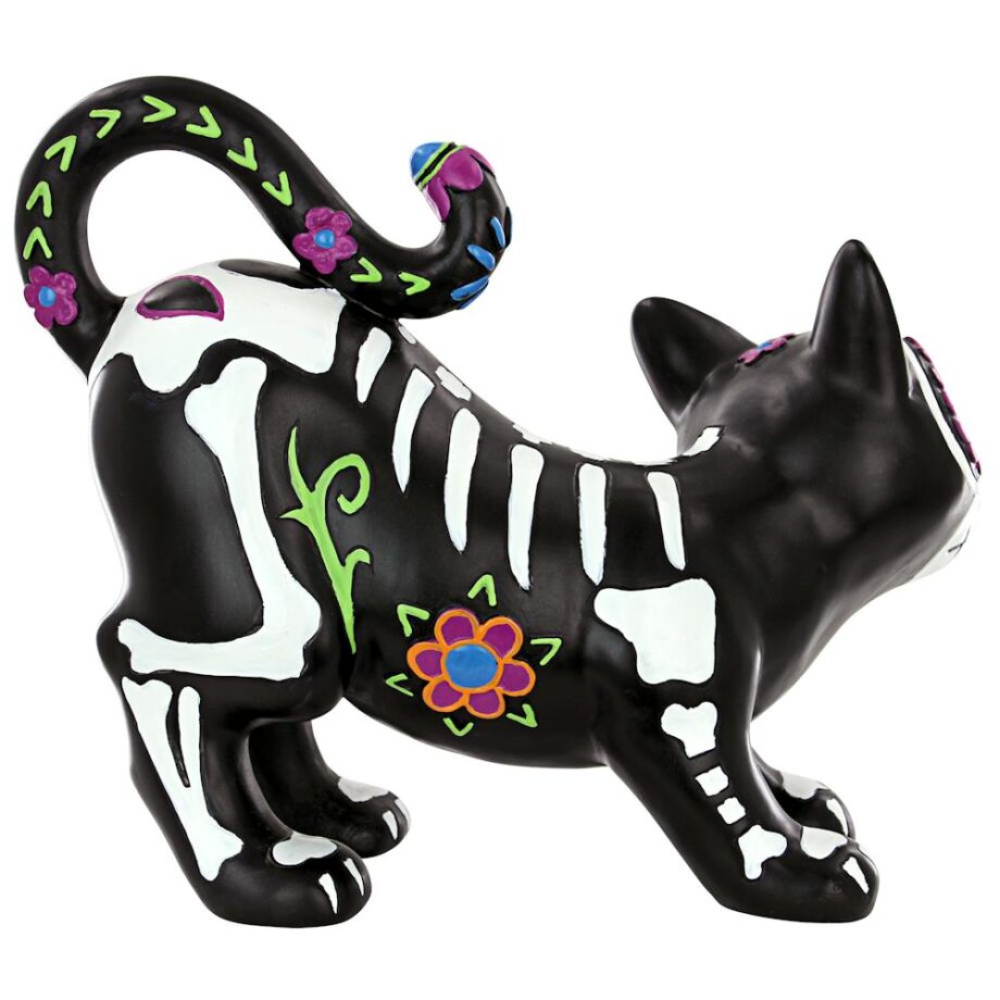 Dia de los Muertos El Gatto Sugar Skull Cat Statue