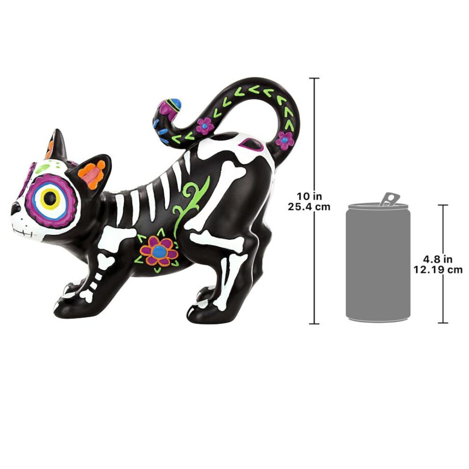 Dia de los Muertos El Gatto Sugar Skull Cat Statue