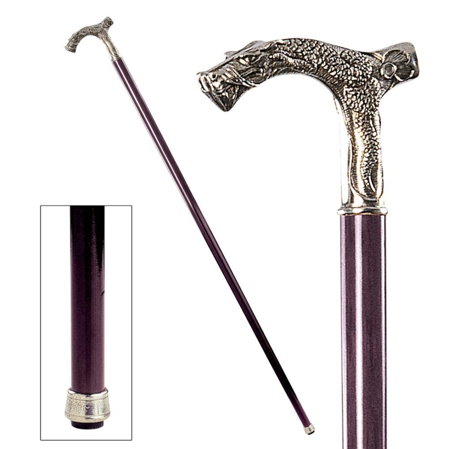 The Padrone Collection: Dragon Pewter Walking Stick PA6050