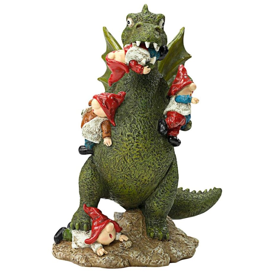 Dragon's Gonna Get Ya! Garden Gnome Apocalypse Statue