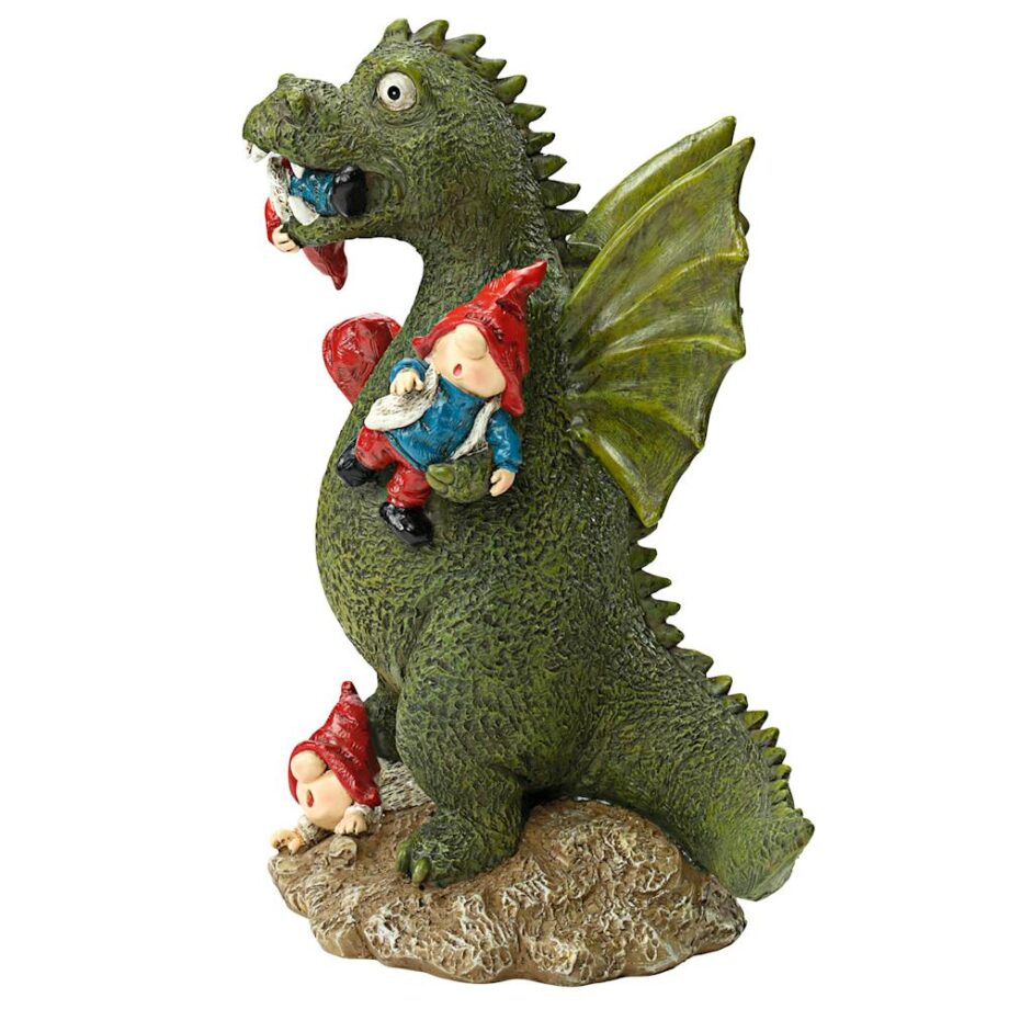 Dragon's Gonna Get Ya! Garden Gnome Apocalypse Statue