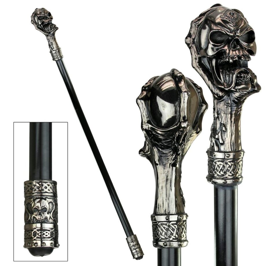 Dragons Thorne Collection: Death's Grip Skull & Claw Walking Stick QS23018