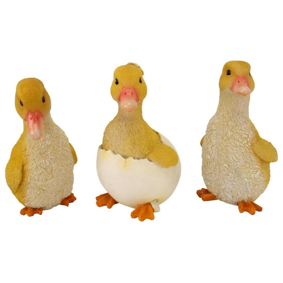 Duckling Brood Triplet Statues: Set of Three