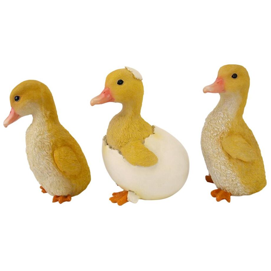 Duckling Brood Triplet Statues: Set of Three