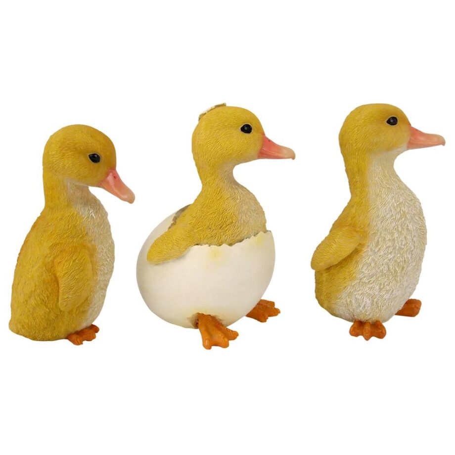 Duckling Brood Triplet Statues: Set of Three