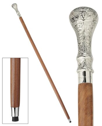 Empress Collection: Hambleton Chrome Solid Hardwood Walking Stick TV6218