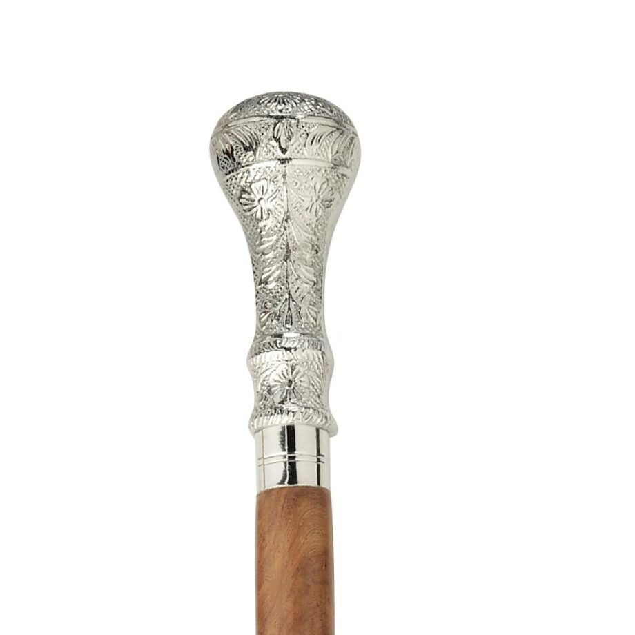 Empress Collection: Hambleton Chrome Solid Hardwood Walking Stick