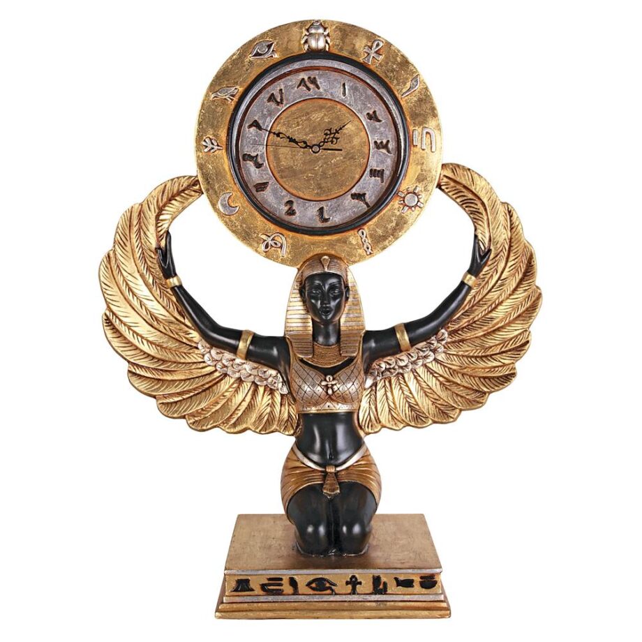 Goddess Isis Grand-Scale Egyptian Clock Statue NE25992