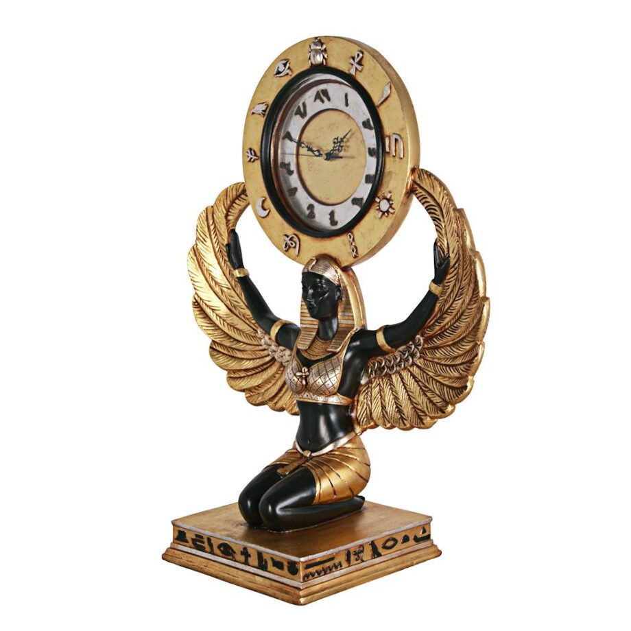 Goddess Isis Grand-Scale Egyptian Clock Statue