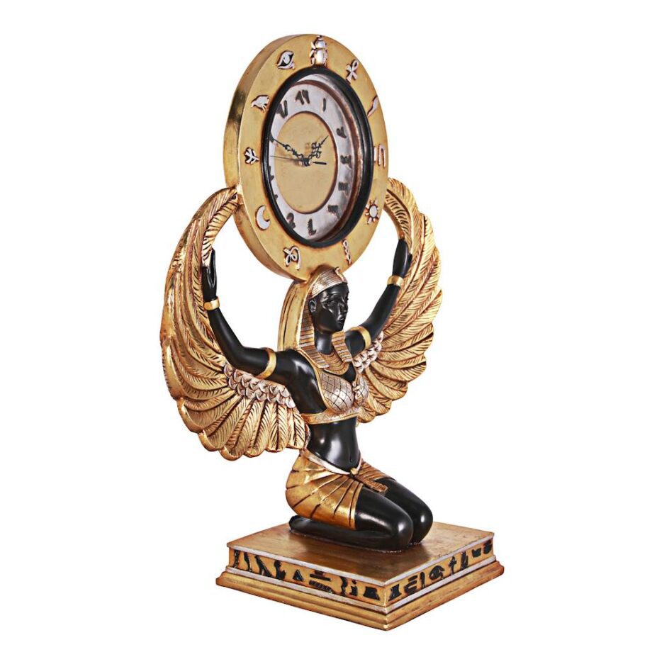 Goddess Isis Grand-Scale Egyptian Clock Statue