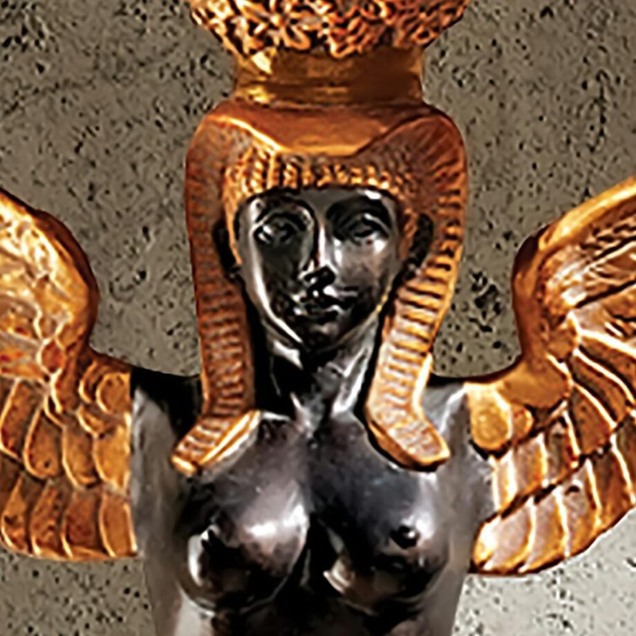 Egyptian Winged Caryatid Sculptural Wall Shelf: Each