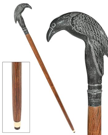 Poe's Mystic Raven Solid Hardwood Walking Stick TV62002