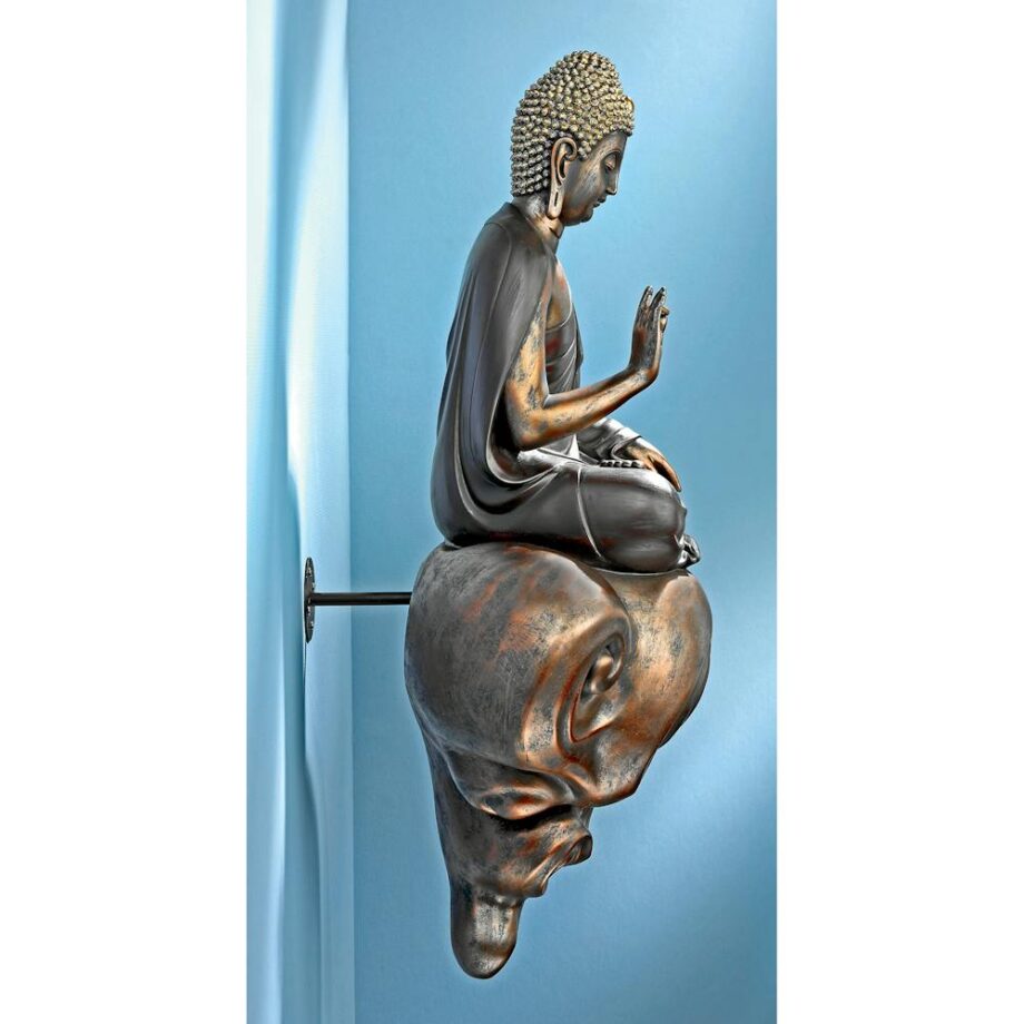 Enlightened Buddha on a Cloud Floating Wall Sculpture