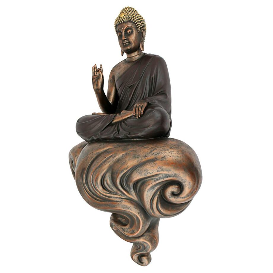 Enlightened Buddha on a Cloud Floating Wall Sculpture