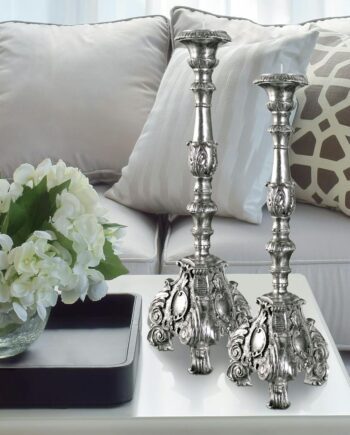 European Scroll-Footed Candlestick: Medium Each NE60302