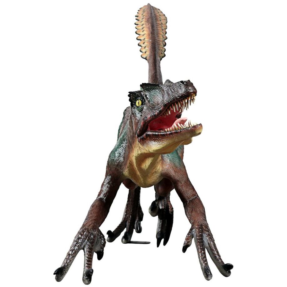 Feathered Velociraptor Jurassic-Sized Dinosaur Statue