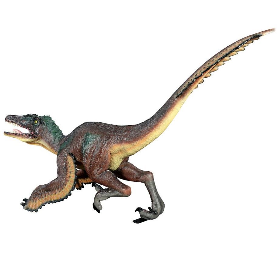 Feathered Velociraptor Jurassic-Sized Dinosaur Statue