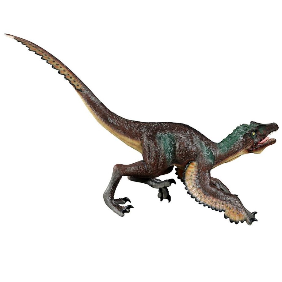 Feathered Velociraptor Jurassic-Sized Dinosaur Statue