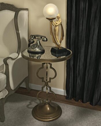 Film Noir Art Deco Mirrored Accent Table MH40440