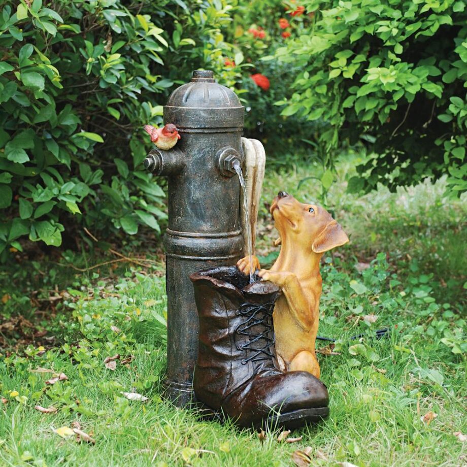 Fire Hydrant Pooch Sculptural Fountain SS10494