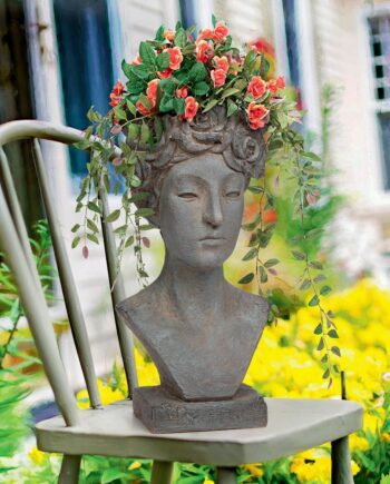 Flora, Roman Nymph of Flowers Sculptural Head Planter DS19184