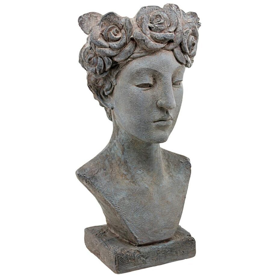 Flora, Roman Nymph of Flowers Sculptural Head Planter