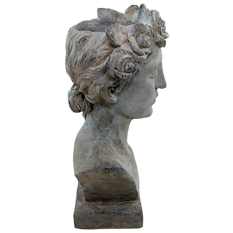 Flora, Roman Nymph of Flowers Sculptural Head Planter