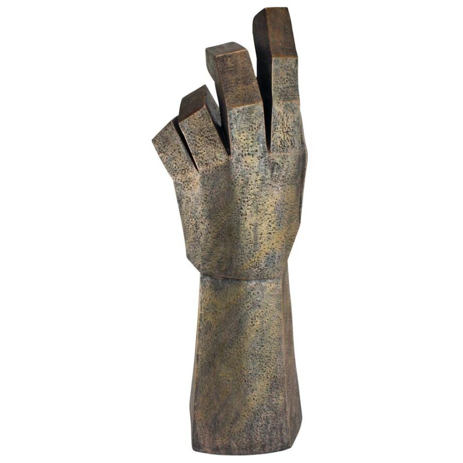 Freedom Rising Modern Cubist Outstretched Hand Statue