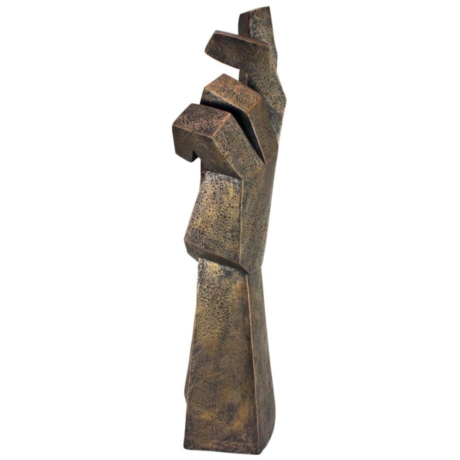 Freedom Rising Modern Cubist Outstretched Hand Statue