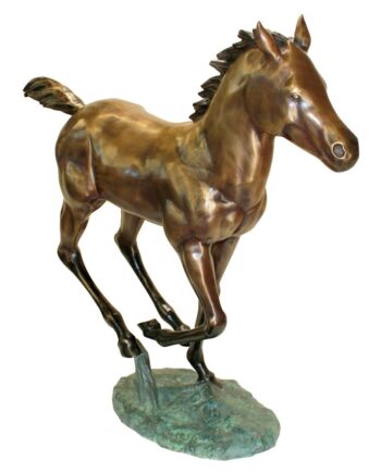 Galloping Horse Foal Cast Bronze Garden Statue PB1165