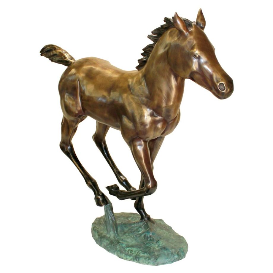 Galloping Horse Foal Cast Bronze Garden Statue PB1165