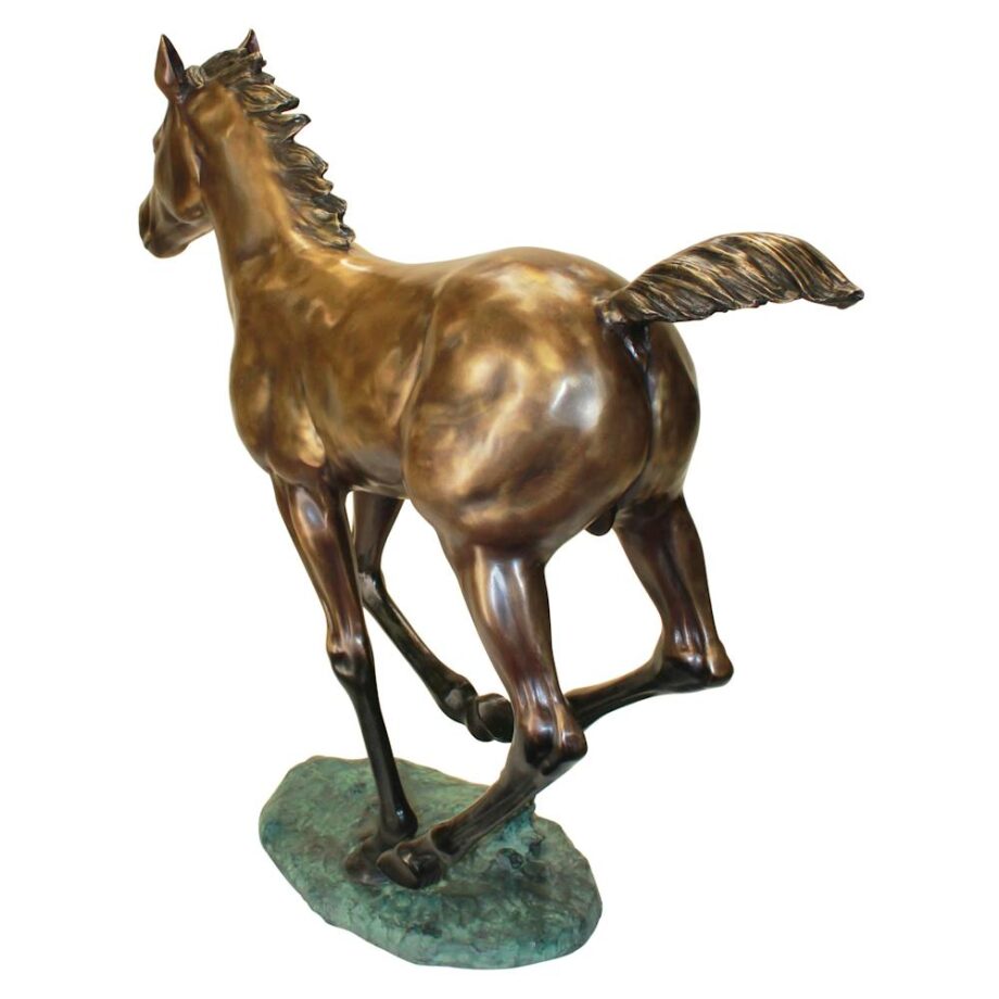 Galloping Horse Foal Cast Bronze Garden Statue