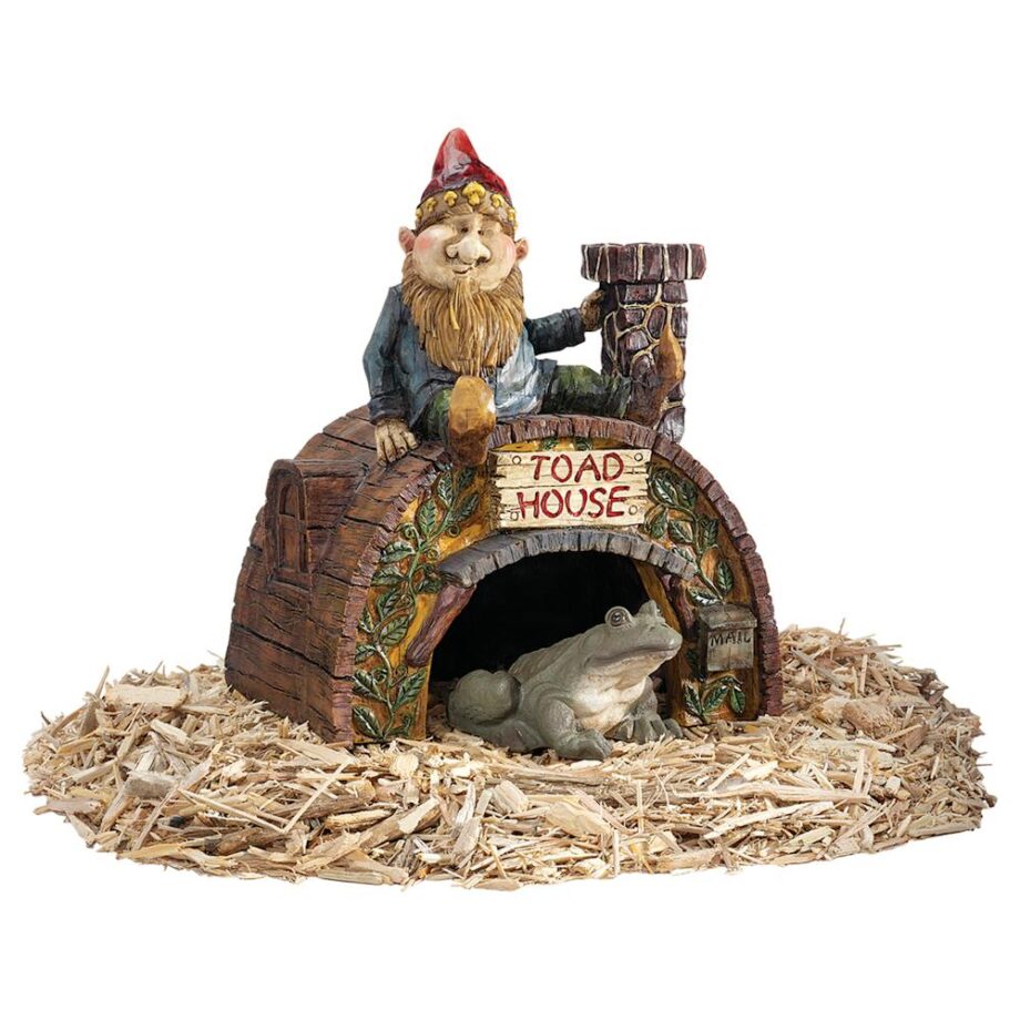 Garden Gnome's Toad House Statue