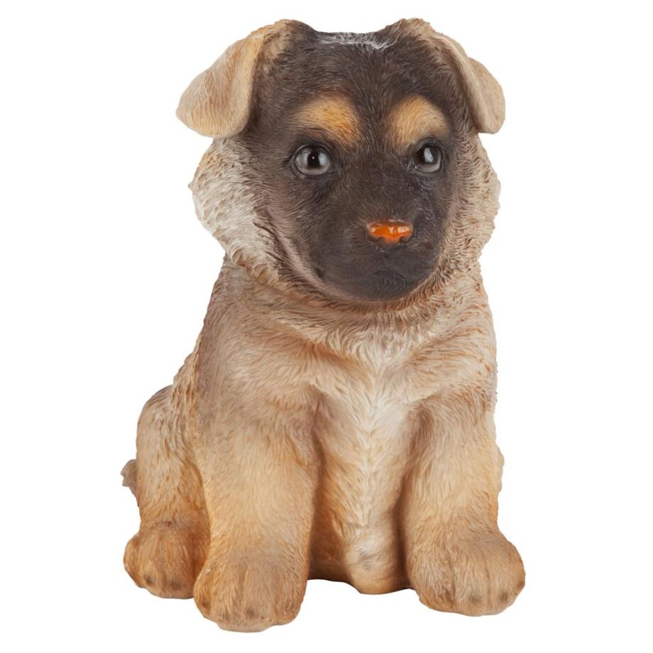 German Shepherd Puppy Partner Collectible Dog Statue JQ11223