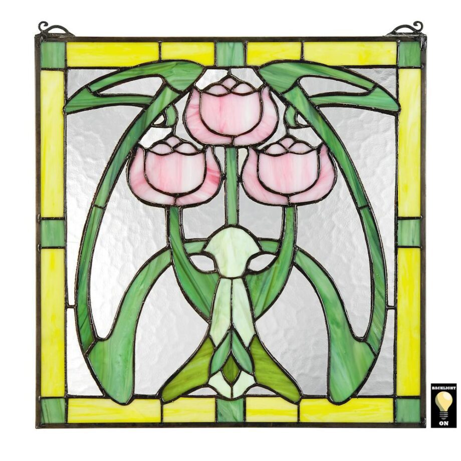 Glasgow Basket Tiffany-Style Stained Glass Window TF28012