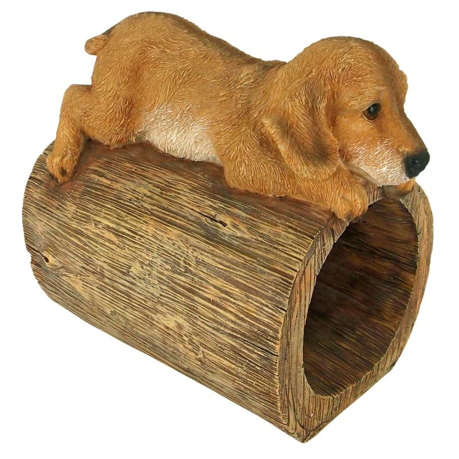 Golden Retriever Puppy Dog Gutter Guardian Downspout Statue