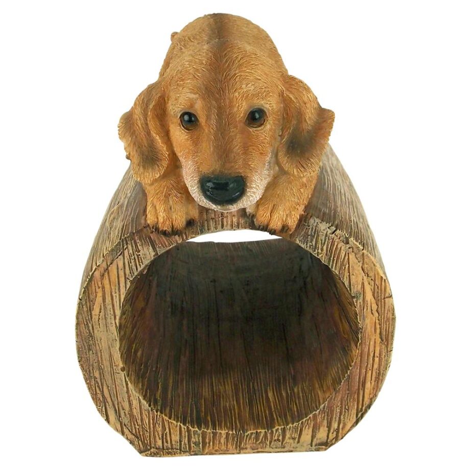 Golden Retriever Puppy Dog Gutter Guardian Downspout Statue