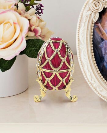 Golden Trellis Romanov-Style Collectible Enameled Egg: Rouge FH8777