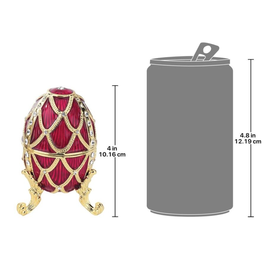 Golden Trellis Romanov-Style Collectible Enameled Egg: Rouge