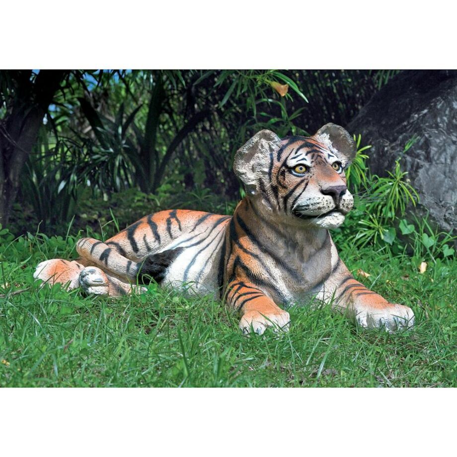 The Grand-Scale Lying Down Bengal Tiger Cub Statue NE80148